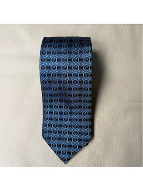 Chick-fil-A Team Style Tie North DeKalb Logo Blue Geometric Mens Necktie